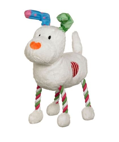 GoodBoy Christmas Dog Toy Snow Dog Snowdog Hug Tug Xmas Gift Plush 10152 Rope legs