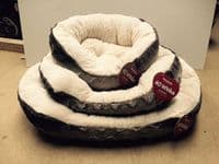 Grey & Cream Snuggle Plush Dog Pet Indoor Bed Cosy Soft Puppy Warm Good Quality