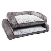 Grey luxury plush Dog pet bed sofa - Medium, Large