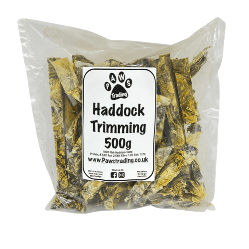 Haddock Fish Skin Trimmings 500g - Pawstrading