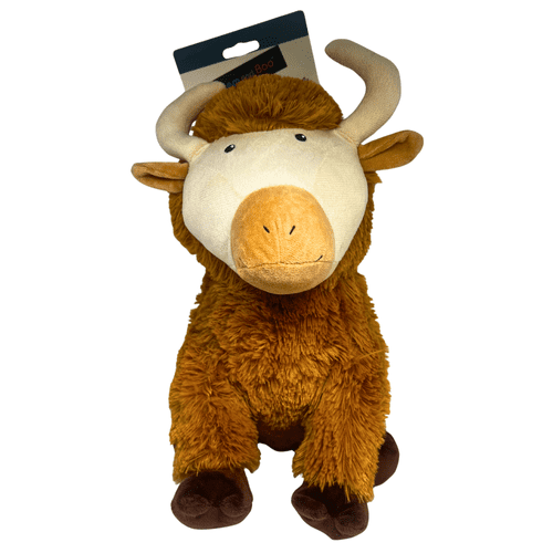 Highland Cow XL Plush Dog Toy Super Soft Squeaker 40cm Large Cute Hem and Boo
