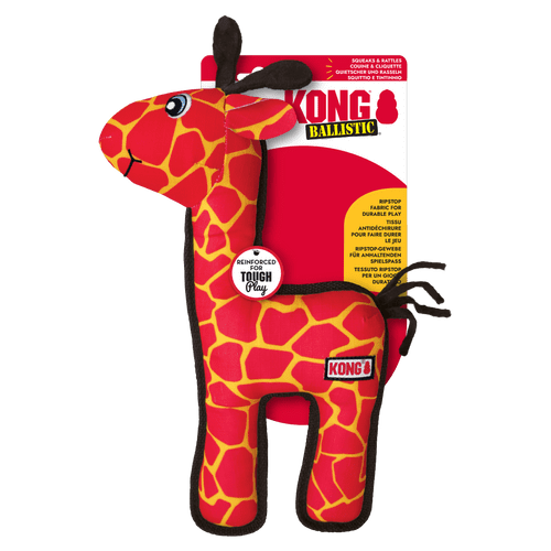 KONG  Ballistic Giraffe Md/Lg Plush Dog Toy - LGF12E