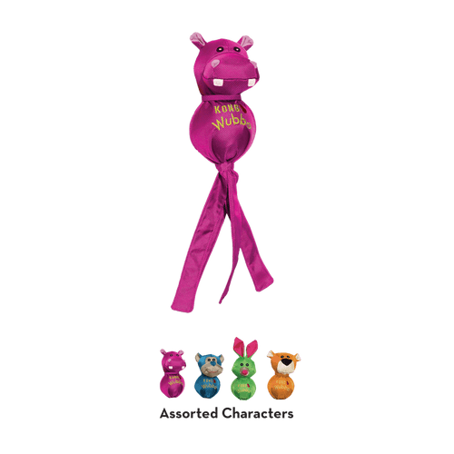 KONG Ballistic Wubba Friends Bunny, Panther, Monkey & Hippo Dog Toy SMALL