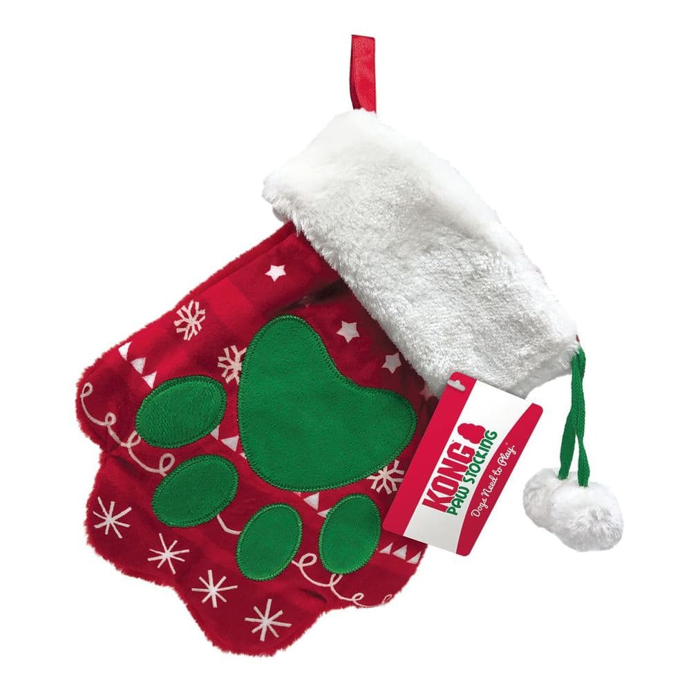 KONG Christmas Holiday Dog Stocking Paw Large Toy or Stocking 21