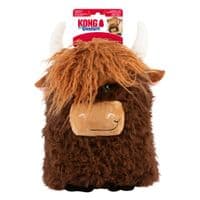 KONG Comfort Jumbo Highland Cow Assorted XL Plush Dog Toy With 3 Squeaker