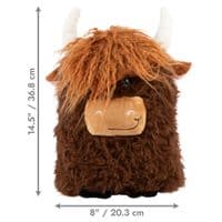 KONG Comfort Jumbo Highland Cow Assorted XL Plush Dog Toy With 3 Squeaker
