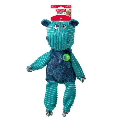 KONG Floppy Knots Hippo Jumbo XL Dog Toy – Oversized Plush Hippo with Rope Skeleton & Squeakers