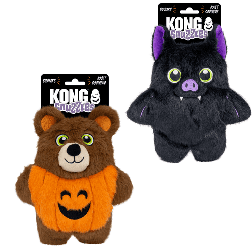 KONG Halloween Snuzzles 2026 Bat / Pumpkin Bear Soft Squeaker Dog Toy Plush