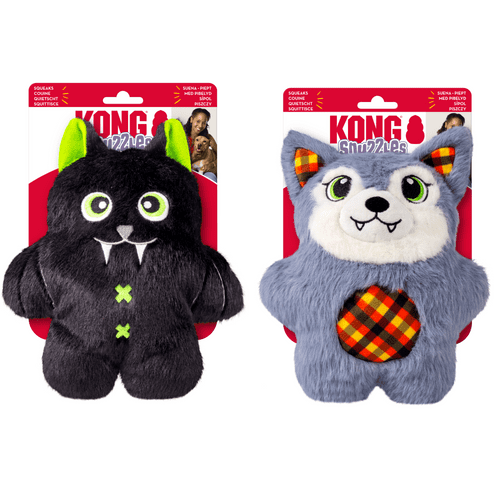 KONG Halloween Snuzzles Medium Dog Toy – Plush Spooky Characters with Full-Body Squeaker