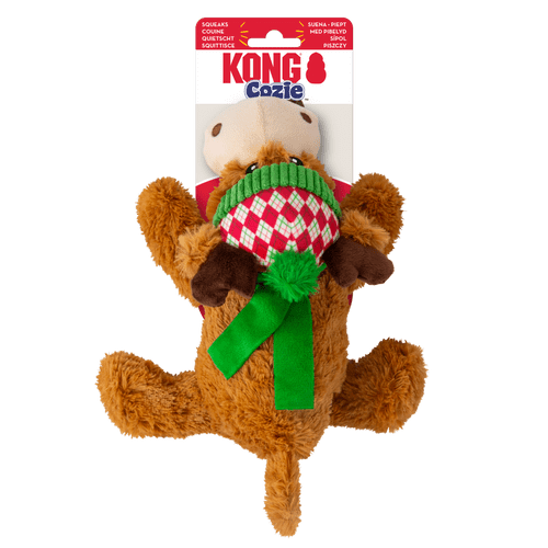 KONG Holiday Cozie Reindeer Medium Dog Toy – Plush Festive Reindeer with Squeaker ’25