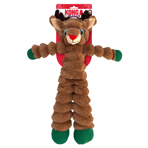 KONG Holiday Shakers Crumples Reindeer XL Size Christmas Dog Toy '24