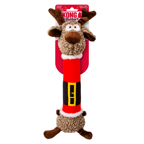 KONG Holiday Shakers Luvs Reindeer Medium Dog Toy – Festive Long Plush Reindeer with Squeaker ’25
