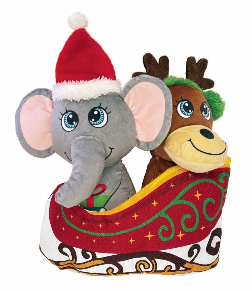 KONG Holiday sleigh 3 toys in 1 Squeaky Crinkle Christmas 22