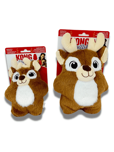 KONG Holiday Snuzzles Reindeer Sm or Med Easy Squeak '24