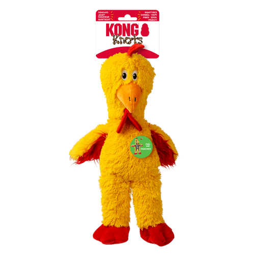 KONG Knots Chicken Plush Internal Knot Dog Toy M/L - NKC1E