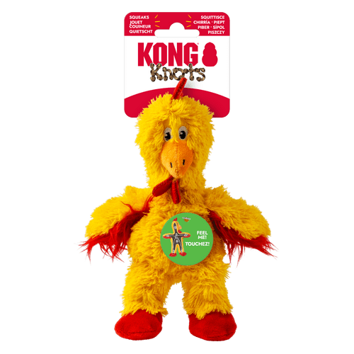 KONG Knots Chicken Sm Plush Dog Toy Knot Internal - NKC3E