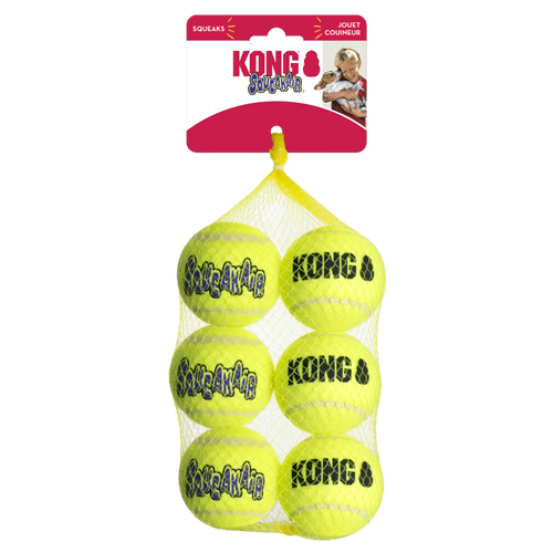 KONG Medium Tennis Balls 6 Pack Squeakair