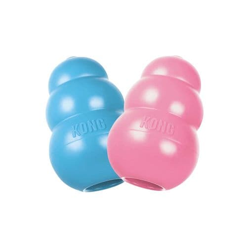 KONG® Puppy Rubber Chew Toy Durable Pink or Blue Medium / Large