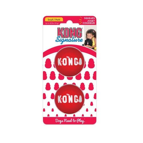 KONG Signature Balls SMALL 2 Pack - Great Durable Long Lasting