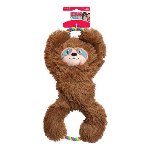 KONG Tuggz Sloth Brown Soft and Rope Dog Toy