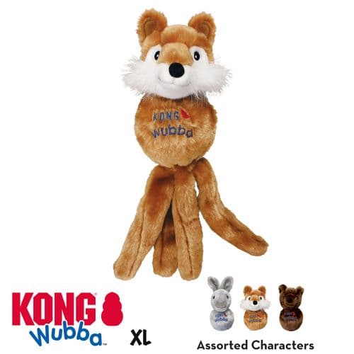 KONG Wubba Friend Assorted XL Soft Animal Character Dog Toy