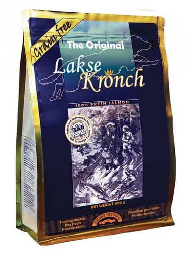 Large 600g Bag of Lakse Kronch 100% Salmon Treats for Dogs