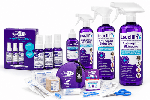 Leucillin Spray - Antiseptic Wound Saray Animal Dog  - Various sizes - First Aid Kit