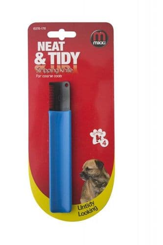 MIKKI Blue Stripping Knife For Coarse Dog Coats