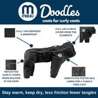 Mikki Overall Silk Lined Doodle Waterproof Coat - Black - Dog walking