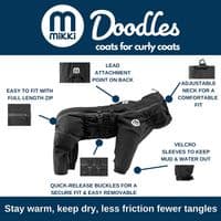 Mikki Overall Silk Lined Doodle Waterproof Coat - Black - Dog walking