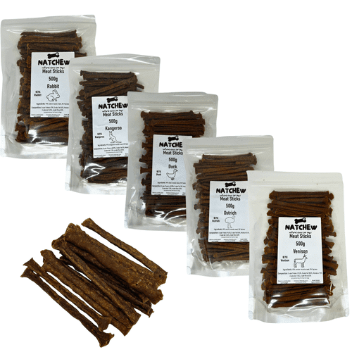 Natchew Meat Sticks – 97% Single Protein Dog Treats (500 g) (Crack Sticks)