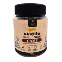 Natchew Salami Slice Semi Moist Slices - Multiple Flavours - 150g Handy Pot