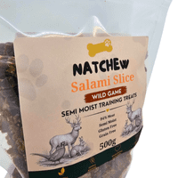 Natchew Salami Slice Semi Moist Slices - Multiple Flavours - 500g Resealable Bag