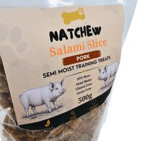 Natchew Salami Slice Semi Moist Slices - Multiple Flavours - 500g Resealable Bag