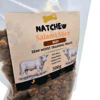 Natchew Salami Slice Semi Moist Slices - Multiple Flavours - 500g Resealable Bag