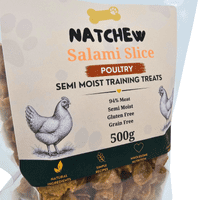 Natchew Salami Slice Semi Moist Slices - Multiple Flavours - 500g Resealable Bag