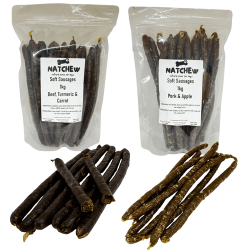 Natchew Soft Sausages 1kg Dog Training Squishy Sausage