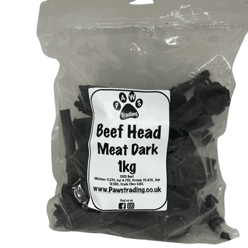 Natural Dark Beef Head Meat Dog Chew Treat 15cm Strips