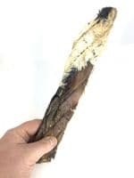NATURAL Hairy Beef Skin Strips Flats Fur Lengths  -  20-30cm - LONG CHEW TIME - Pawstrading Skins