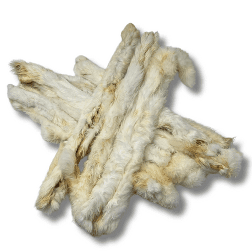 NATURAL TREATS Furry Rabbit Skin Lengths PREMIUM Dog Chew Treat Approx 50CM