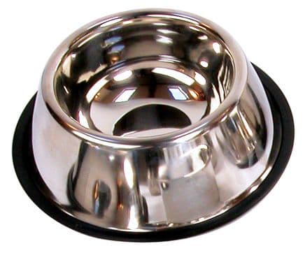 Non Slip Stainless Steel 1L Spaniel Dog Bowl