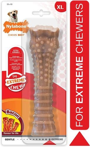 Nylabone Dog Chew Bone BACON Flavour Small Med Large XL