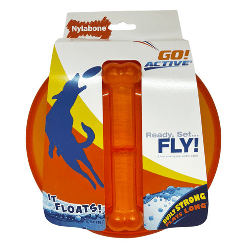 Nylabone Dog Flyer FLOATS Orange