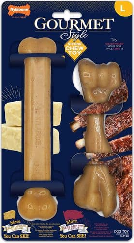 Nylabone Gourmet Twin Pack Large Extreme Chew Maximum Strength Dog Chew Bone