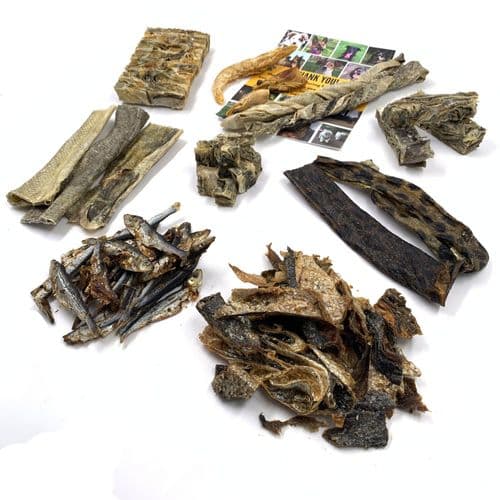 Paws Box Variety Luxury Fish Skippers Dog Chew Treats 100% Fish