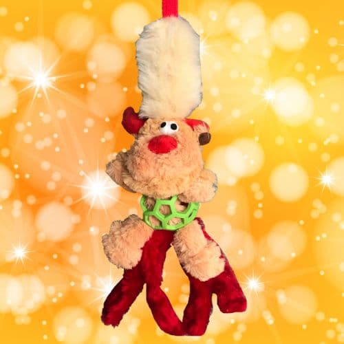 Paws Made Christmas Edition Dog Toy hollee Lattice ball Reindeer and tails