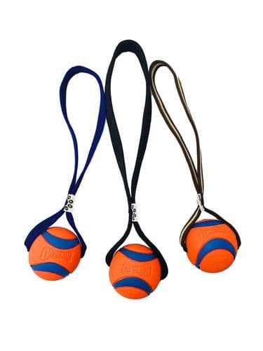 Paws Made Chuckit ! Ultra Ball Medium with webbed Tug Handle