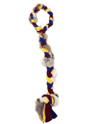 Paws Made Fleece Rabbit OR Sheep Plaitted Handle Tugger - Great for motivation and reward