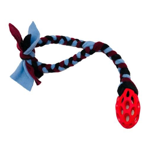 Paws Made Mini Rugby Ball with Fleece Handle