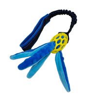 Paws Made™ MINI Tuggerpus Bungee Rugby Lattice Cyber with Octopus Crinkle Legs Squeaker